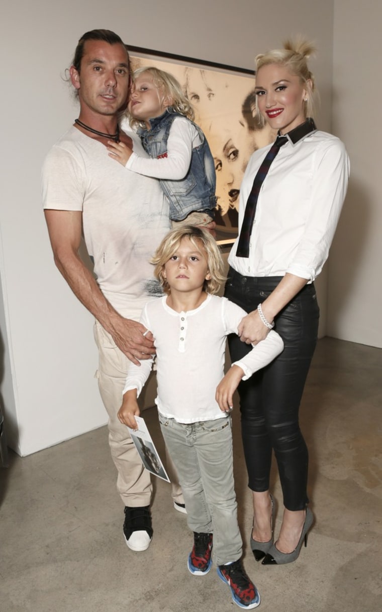 Gavin Rossdale and Gwen Stefani with their sons Zuma and Kingston in Los Angeles in June.
