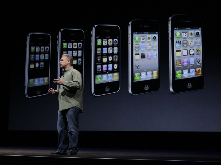 Phil Schiller, Apple's senior vice president of worldwide marketing, speaks on stage during an introduction of the new iPhone 5.