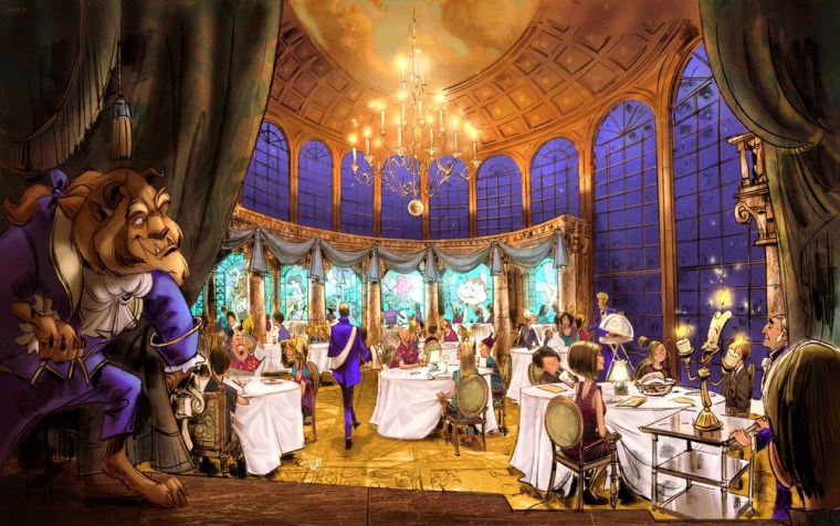 Wine and beer will be on the menu this November when Walt Disney World in Orlando, Fla., opens its newest dining venue, the French-themed Be Our Guest restaurant. The restaurant, shown here in an artist's rendering, is based on Disney's   \"Beauty and the Beast\" film.