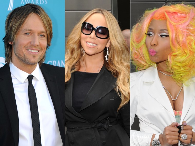 Keith Urban, Mariah Carey and Nicki Minaj.