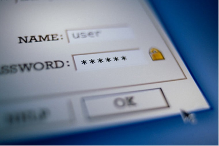 user name, password login on screen