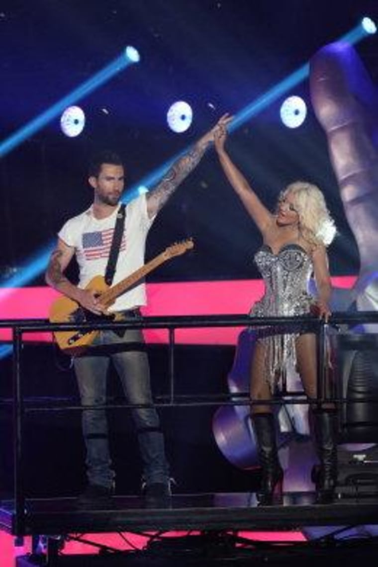 Adam Levine and Christina Aguilera.