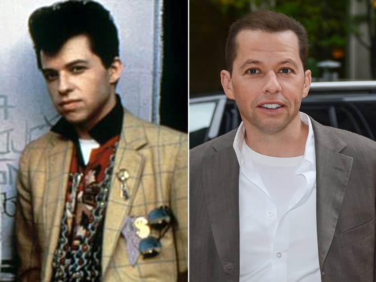 Jon Cryer in \"Pretty in Pink\" at left, and today at right.