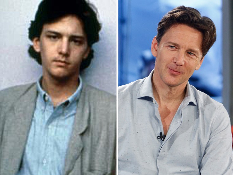 Andrew McCarthy is shown at left in \"Pretty in Pink\" and at right as he looks today.