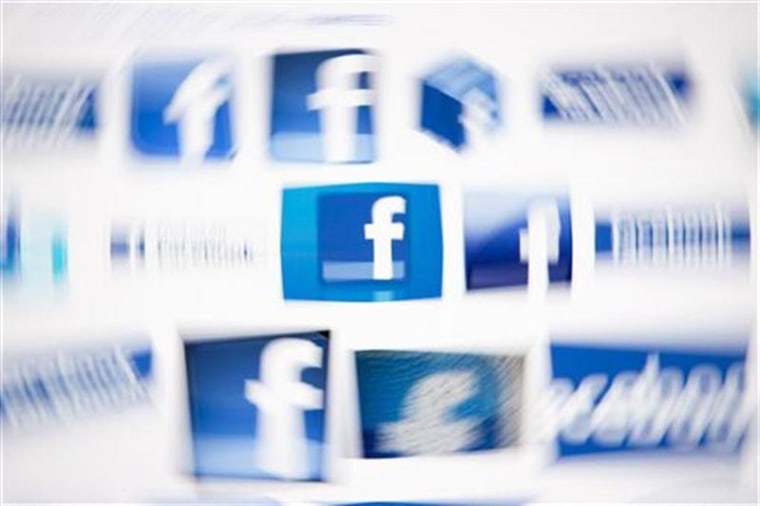 Facebook logos on a computer screen are seen in this photo illustration.