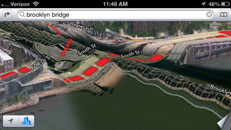 Brooklyn Bridge on Apple Maps