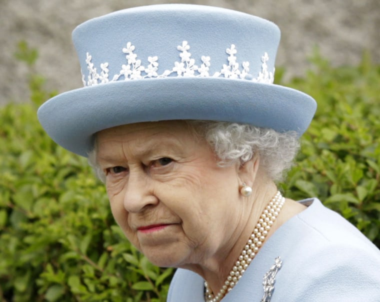 Britain's Queen Elizabeth II arrives in Enniskillen, Northern Ireland, on June 26.