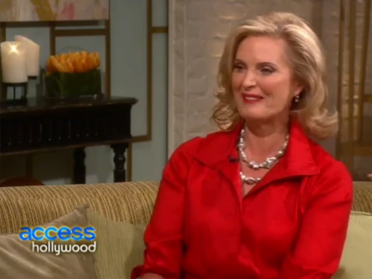 Ann Romney gets cozy on the couch at \"Access Hollywood Live.\"