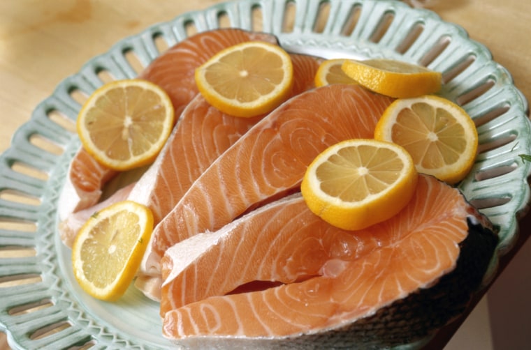 File photo of salmon steaks.