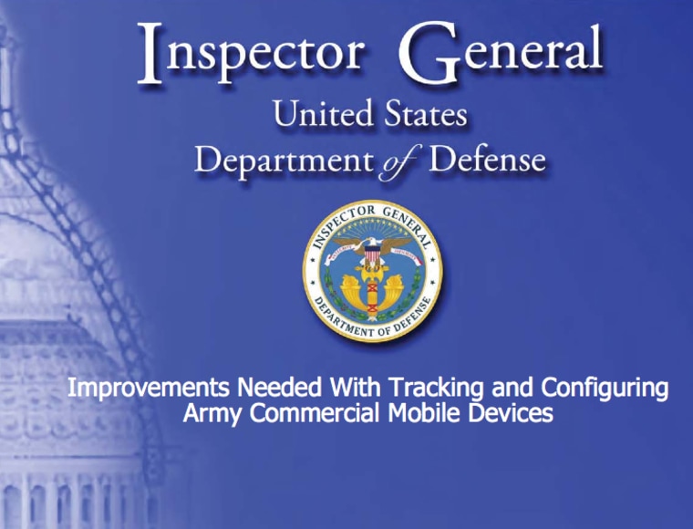 Cover of report about Army and mobile security