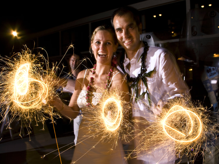 Sparklers have taken hold in recent years as a popular wedding trend.
