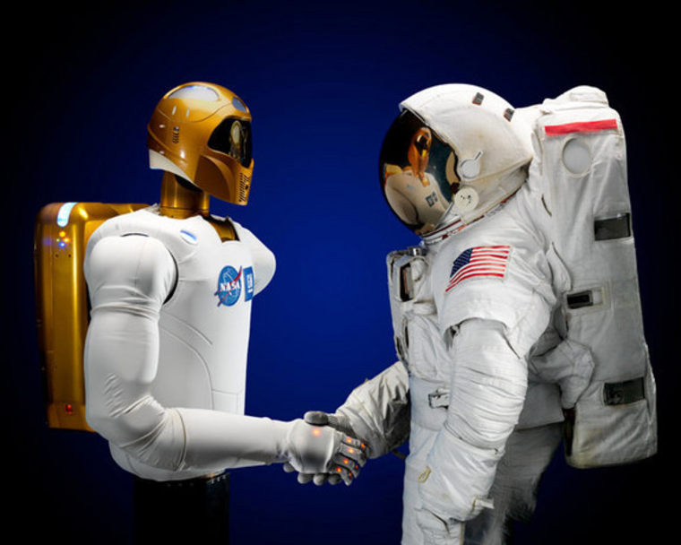 Space technology advancements such as NASA's Robonaut 2 (left) can help humanity launch more ambitious space exploration missions.