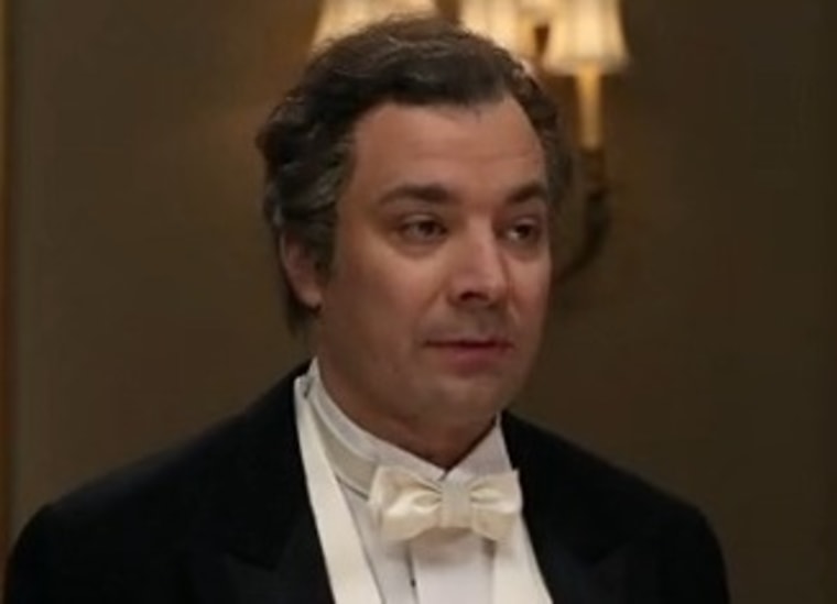 Jimmy Fallon as Lord Fallon in a \"Downton Sixbey\"
