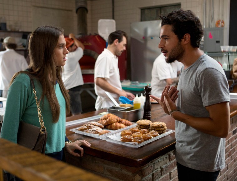Christopher Abbott (Charlie) and Allison Williams (Marnie) in the season two finale of \"Girls.