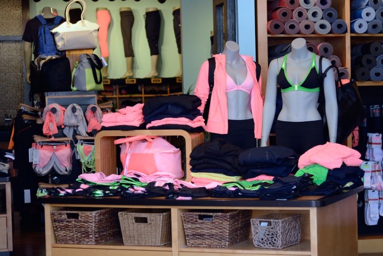 Clothing made by Lululemon Athletica Inc. is on display for sale in Pasadena, Calif. in this March file photo.