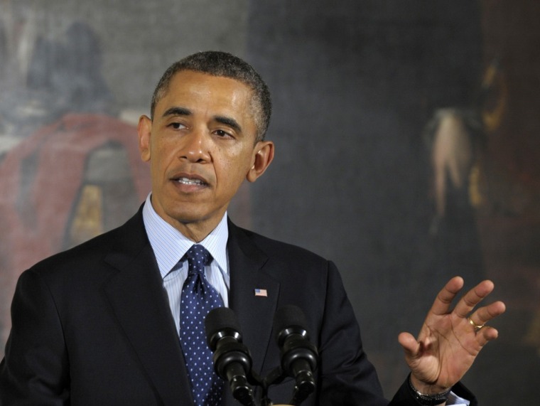 President Barack Obama gestures as he speaks during an Easter Prayer Breakfast in the East Room of the White House in Washington, Friday, April 5, 2013.