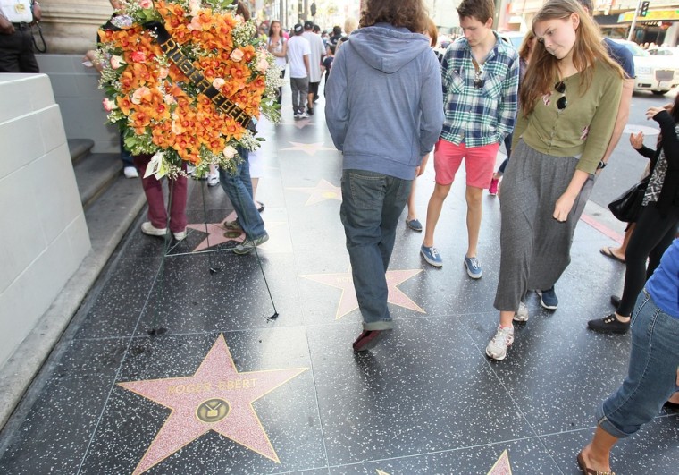 Film critic Roger Ebert is remembered on the Hollywood Walk of Fame on April 4.