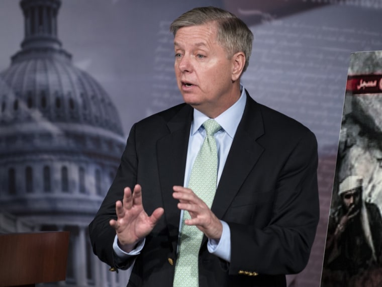Senator Lindsey Graham speaks during a press conference on Capitol Hill March 7, 2013.