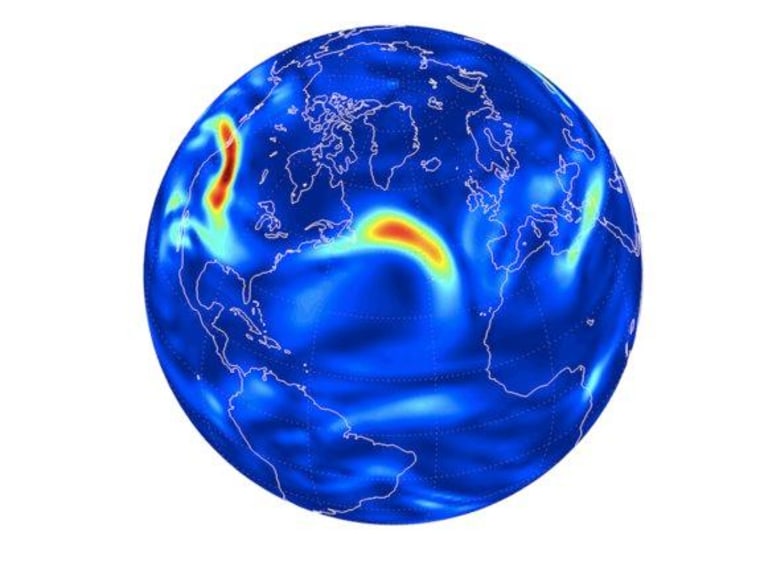 A snapshot of a turbulence on a hypothetical winter day in a world with double the levels of pre-industrial carbon dioxide in the atmosphere.
