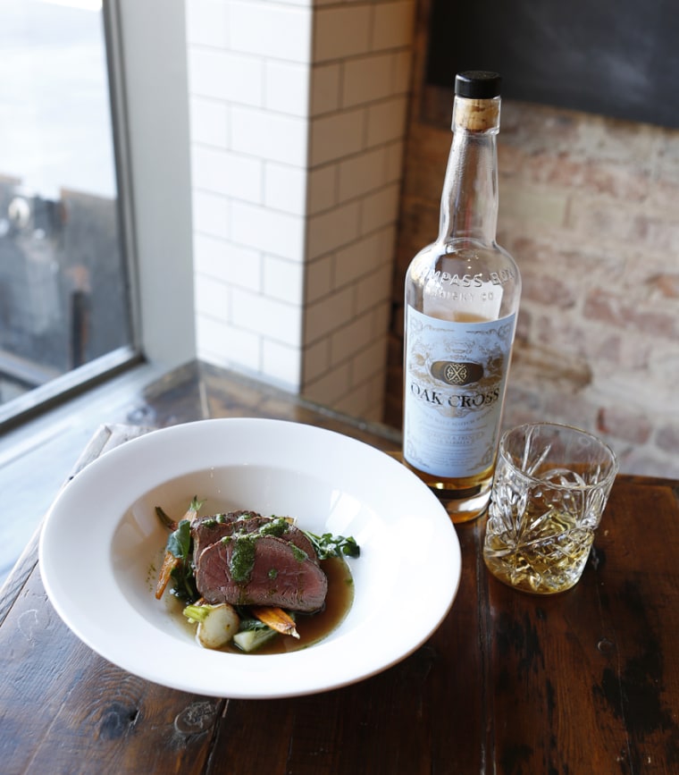 Rendell paired his meat course with a sweeter, maltier Scotch.