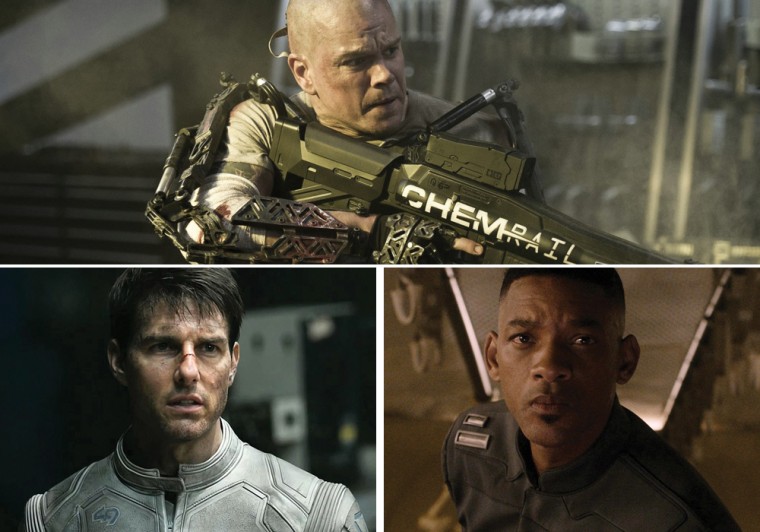 Three similar sci-fi movies are headed to theaters. Matt Damon, top, stars in