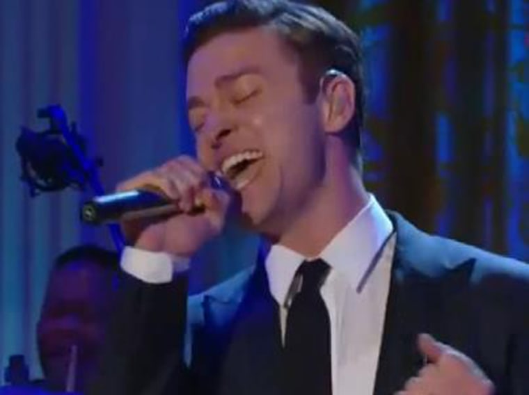 Justin Timberlake performs at the White House on April 9.