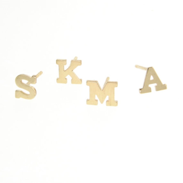 Get in on the letter trend with Theresa Mink's studs.