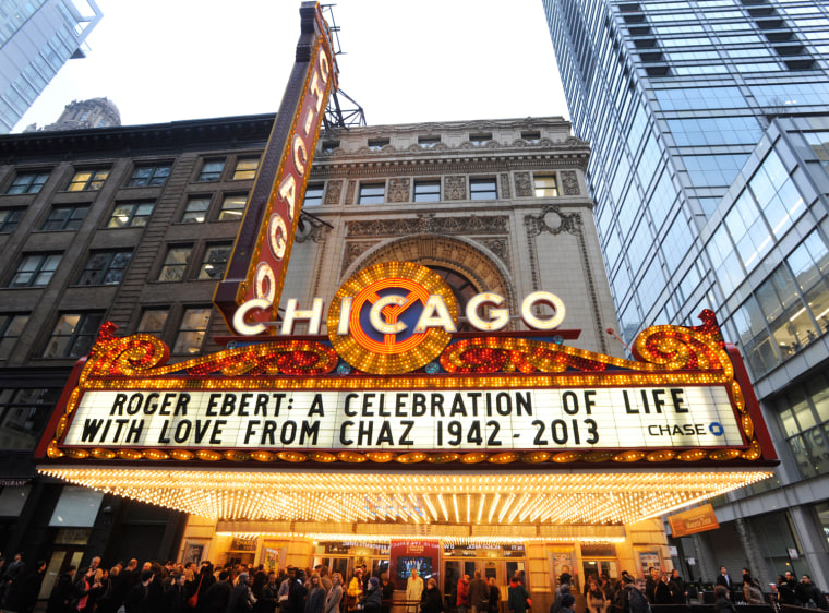 The Chicago Theatre hosted a three-hour memorial for film critic Roger Ebert Thursday night.