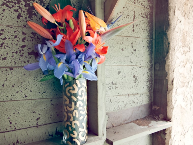 Fill your vase with an arrangement of your favorite flowers.