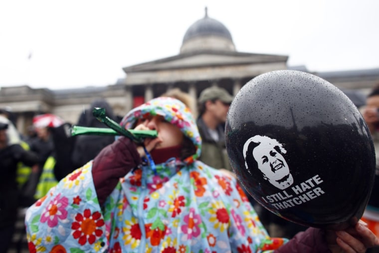 Anti Thatcher Party In London Draws Hundreds 