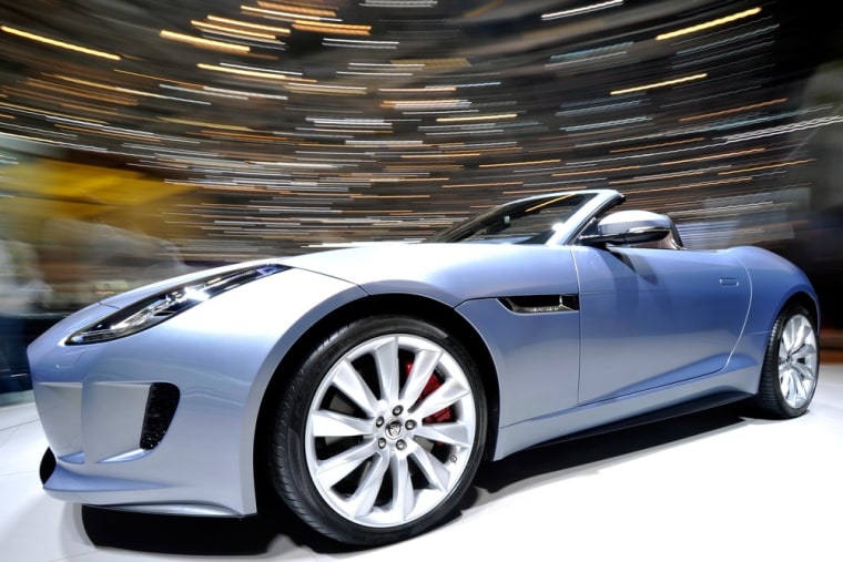 Image: A Jaguar F-Type is seen during the 83rd Geneva Motor Show on March 6, 2013 in Geneva, Switzerland. Held annually with...