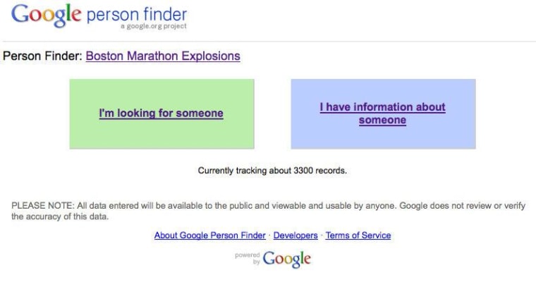 Google's Person Finder.
