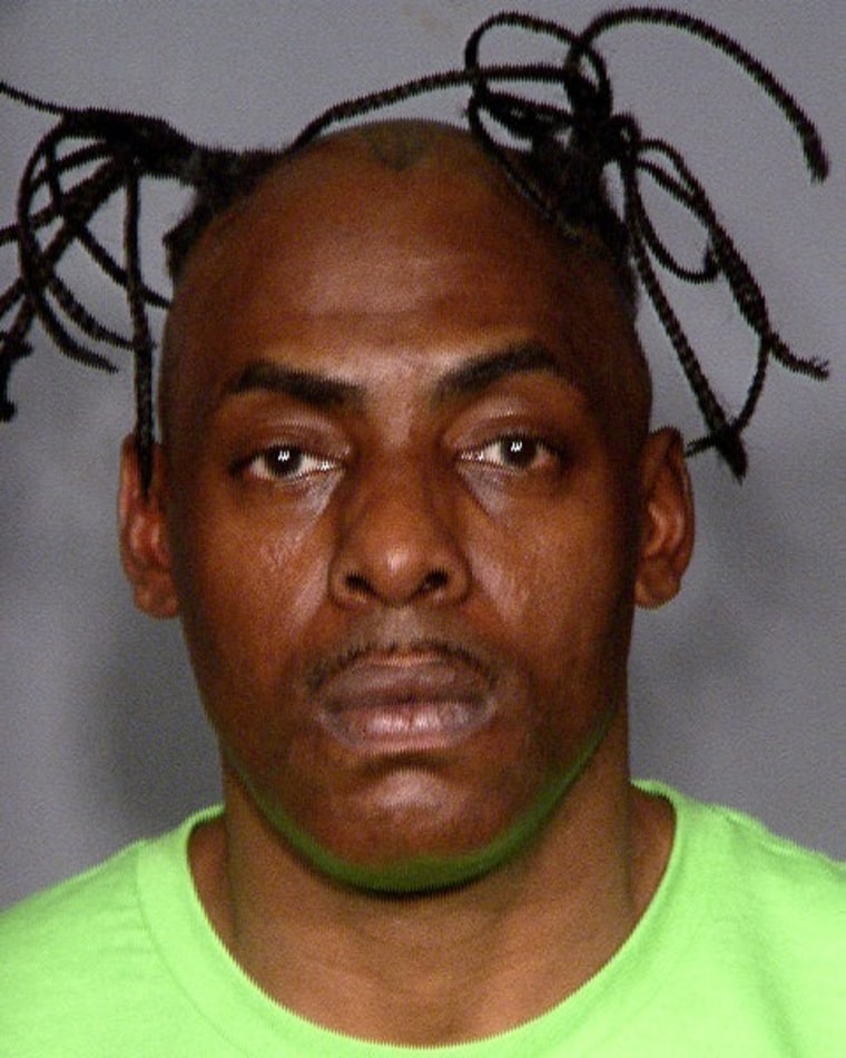 In this handout images provided by the Las Vegas Metropolitan Police Department, rapper Coolio is seen in a booking photo March 9, 2012 in Las Vegas.