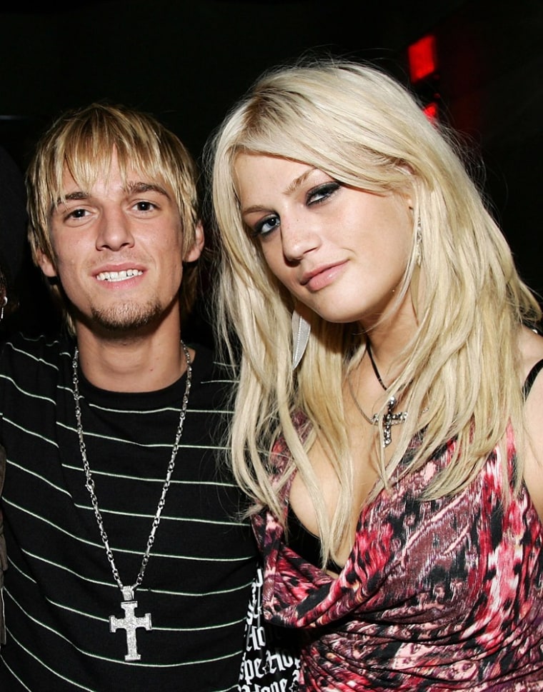 Aaron Carter and Leslie Carter at a party in Hollywood in 2006.