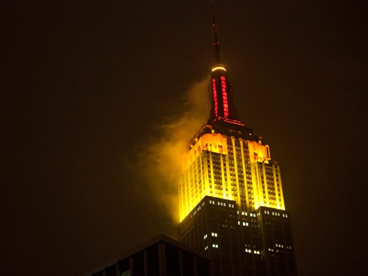 The Empire State Building lights up in TODAY colors.