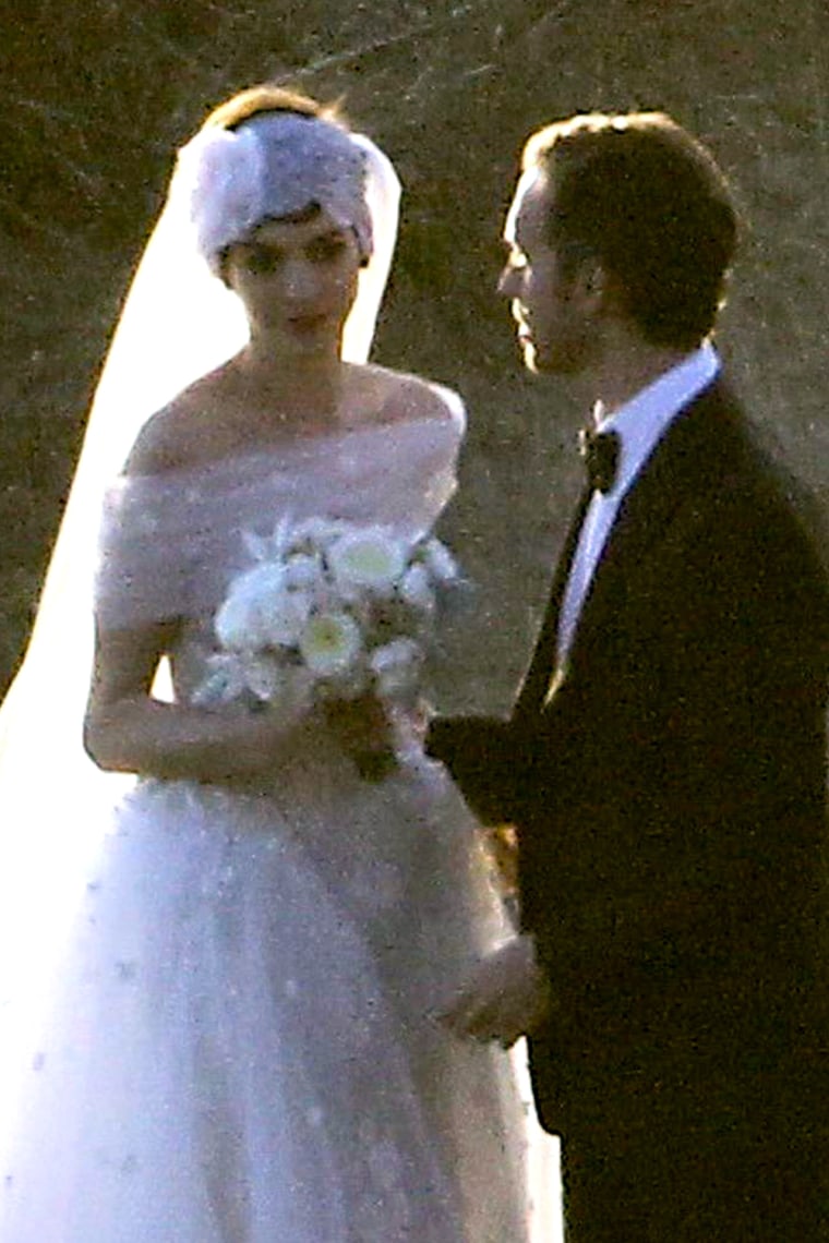 Anne Hathaway and Adam Shulman at a private estate in Big Sur, calif.