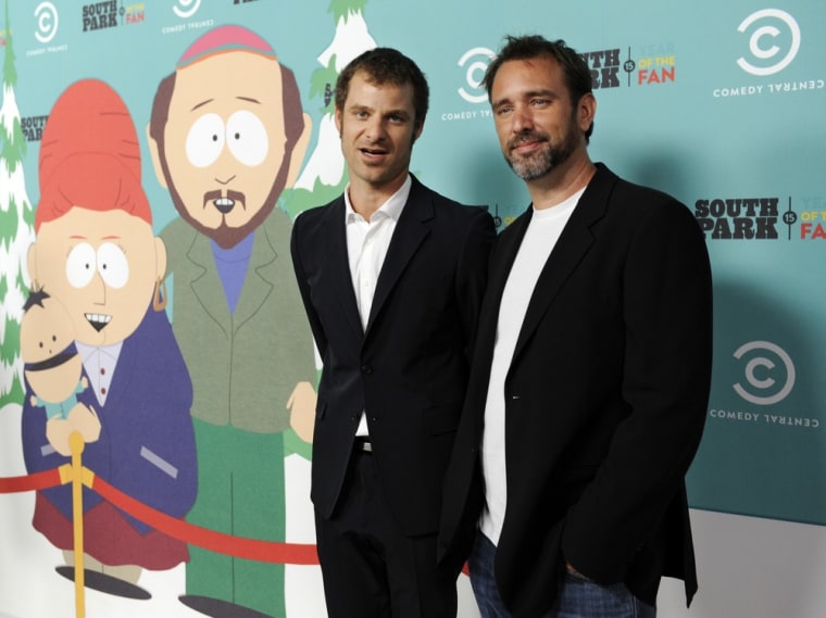 Matt Stone, left, and Trey Parker, co-creators of \"South Park.\"