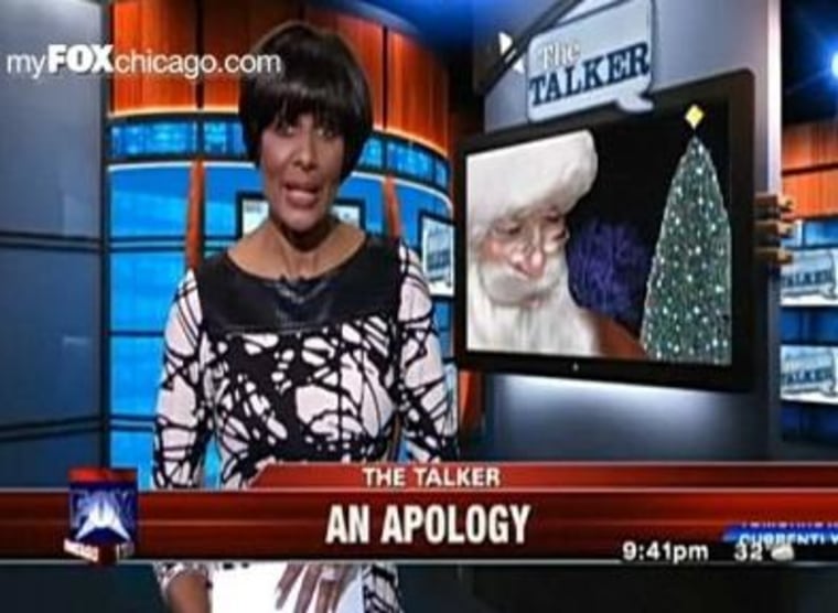 WFLD's Robin Robinson issued an apology to viewers after dashing the Santa dream for some children the night before.