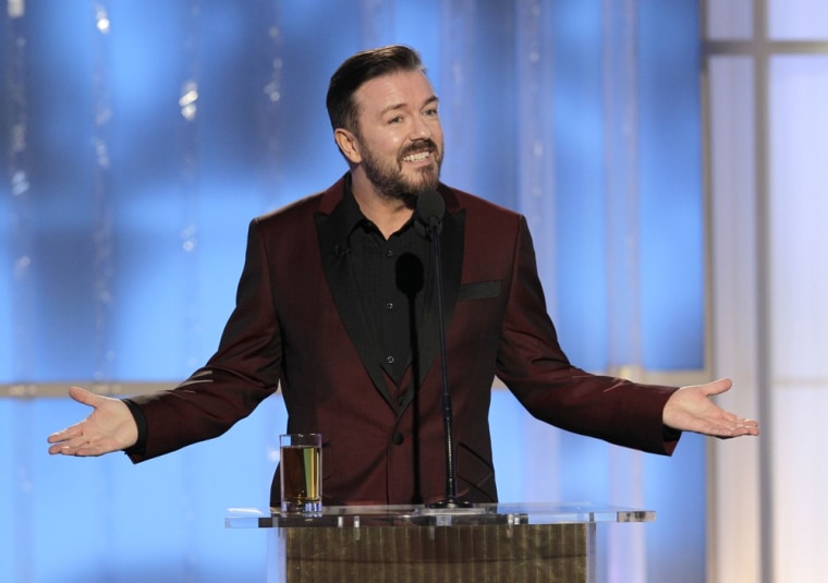 Ricky Gervais got in a few witty digs during the awards.