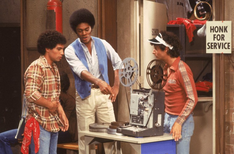 Robert Hegyes, Lawrence Hilton-Jacobs and Ron Palillo in a 1977 \"Welcome Back, Kotter\" scene.