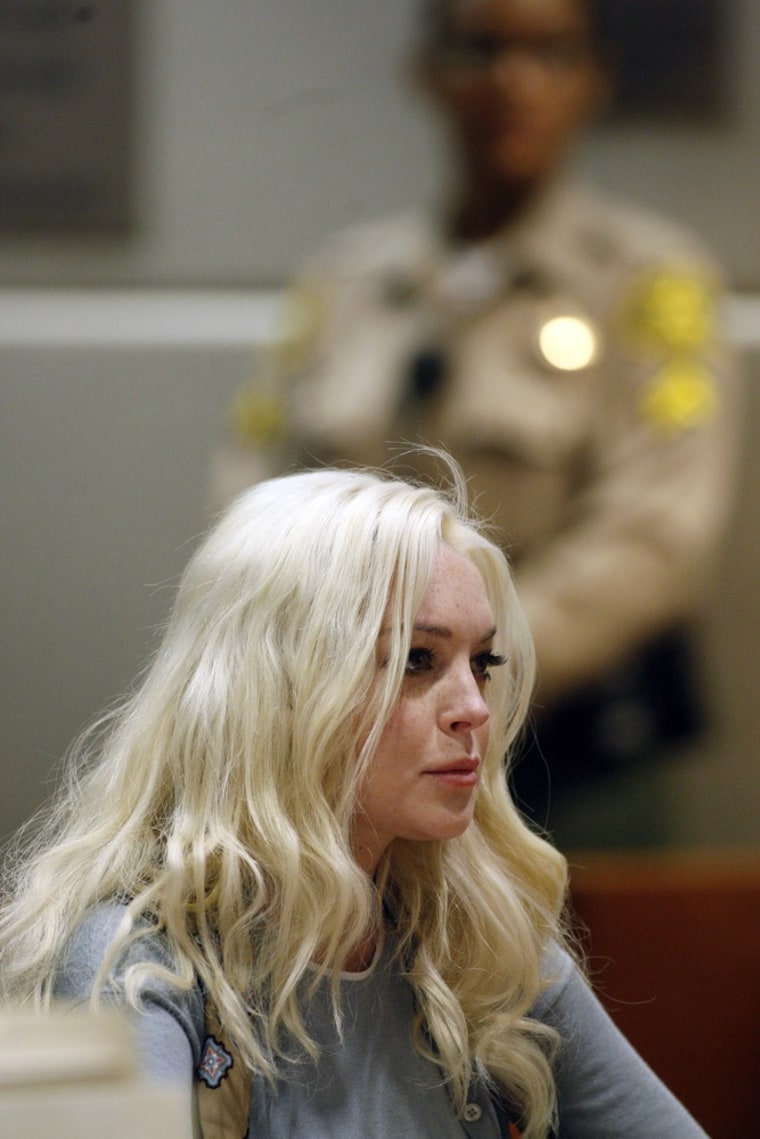 Lindsay Lohan appears in court for a progress report hearing in Los Angeles, on Jan. 17.