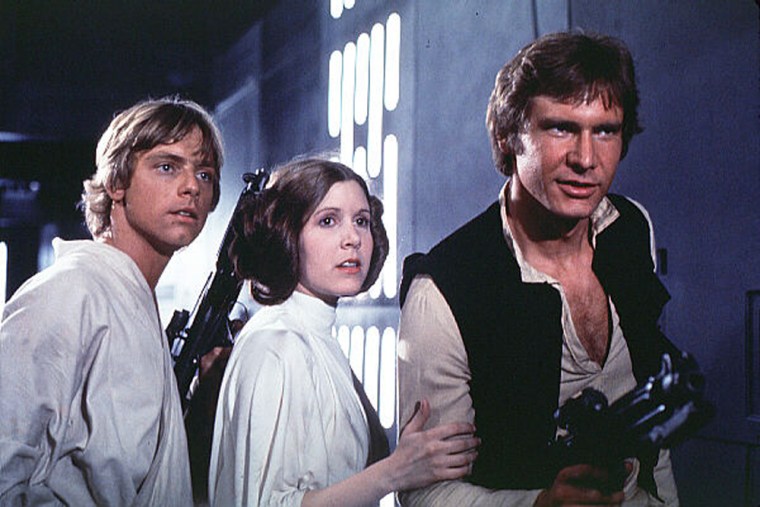 Fans are not buying George Lucas' claim that Han Solo (Harrison Ford, right) didn't shoot first.