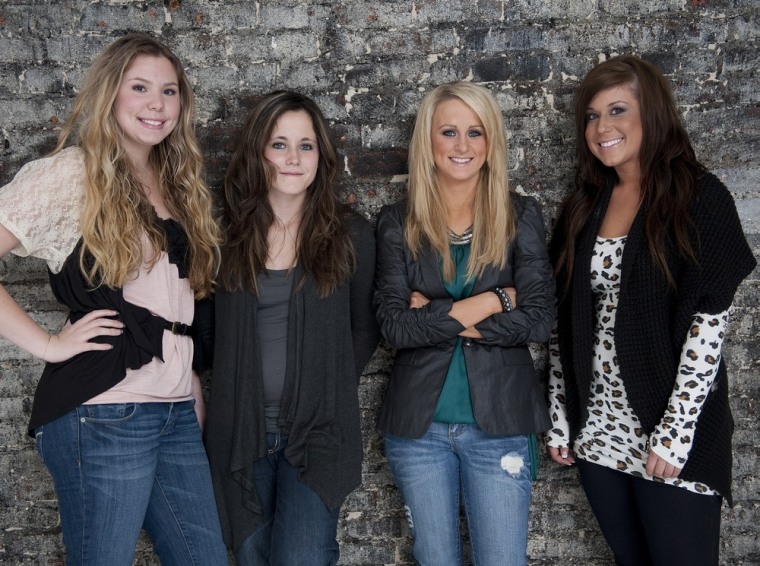 The ladies of \"Teen Mom 2,\" from left, Kailyn Lowry, Jenelle Evans, Leah Simms and Chelsea Houska.