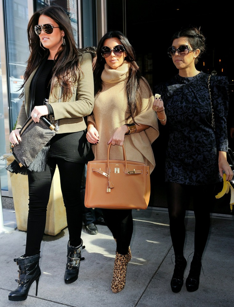Reality stars, from left, Khloe, Kim and Kourtney Kardashian in New York.