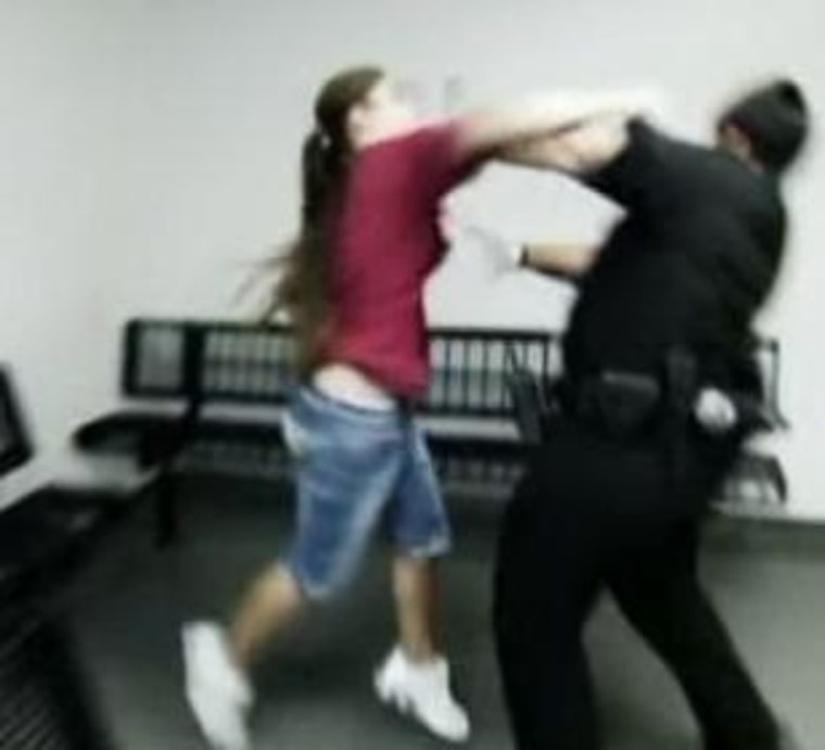 A 13-year-old throws a punch at a corrections officer on \"Beyond Scared Straight.\"