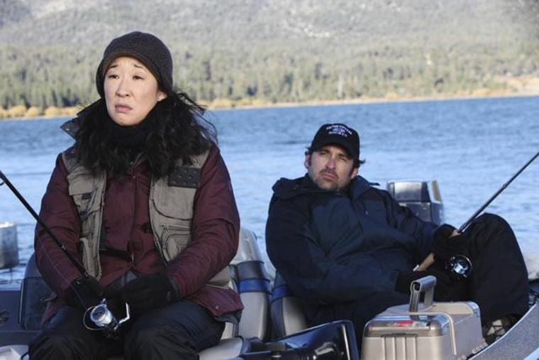 Despite Meredith's objections to the idea, a concerned Derek takes Cristina on a fishing trip in order to get away from it all.