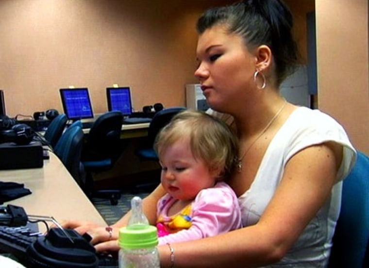 Amber Portwood with daughter Leah on MTV's \"Teen Mom.\"