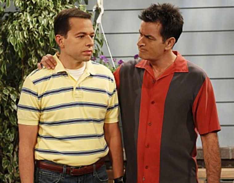 Someone may need to comfort \"Men\" co-star Jon Cryer, left, now that star Charlie Sheen's rants have led the show to shut down for the season.