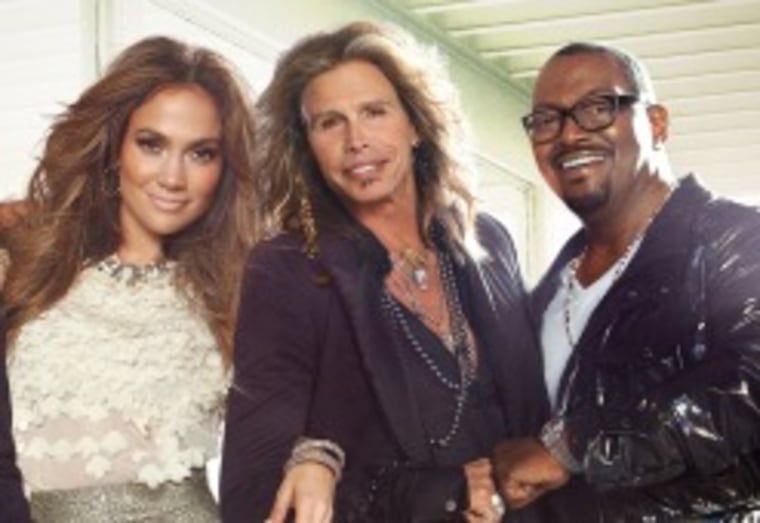 Original judge Randy Jackson, right, loves his new dawgs J.Lo and Steven Tyler.