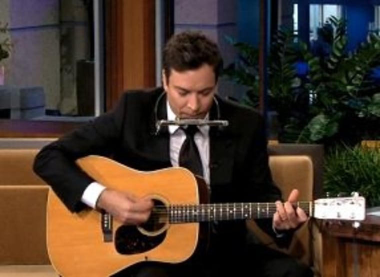 Fallon performed some of his classic musical impersonations on Thursday night's \"Tonight Show With Jay Leno.\"